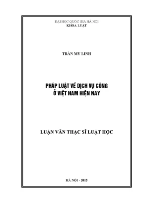 Luận văn thạc sĩ pháp luật về dịch vụ công ở việt nam hiện nay