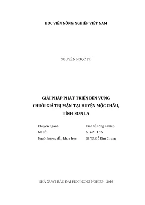 Luận văn thạc sĩ giải pháp phát triển bền vững chuỗi giá trị mận tại huyện mộc châu tỉnh sơn la