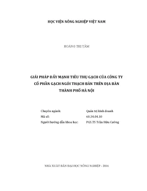 Luận văn thạc sĩ giải pháp đẩy mạnh tiêu thụ gạch của công ty cổ phần gạch ngói thạch bàn trên địa bàn thành phố hà nội