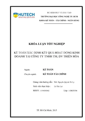 Luận văn thạc sĩ kế toán xác định kết quả hoạt động kinh doanh tại công ty tnhh tm dv thiên hòa