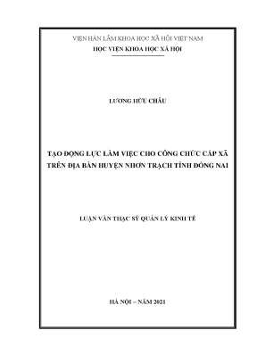 Luận văn thạc sĩ tạo động lực làm việc cho công chức cấp xã trên địa bàn huyện nhơn trạch tỉnh đồng nai