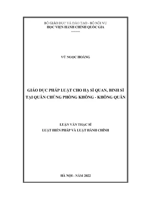 Giáo dục pháp luật cho hạ sĩ quan binh sĩ tại quân chủng phòng không không quân luận văn thạc sĩ