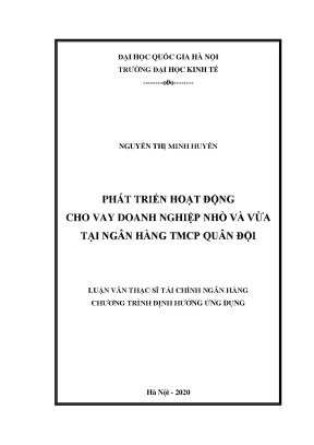 Luận văn thạc sĩ phát triển hoạt động cho vay doanh nghiệp nhỏ và vừa tại ngân hàng tmcp quân đội