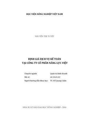 Luận văn thạc sĩ định giá dịch vụ kế toán tại công ty cổ phần năng lực việt