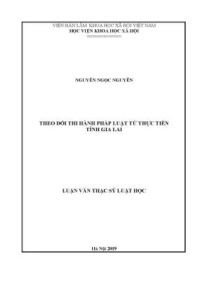 Luận văn thạc sĩ theo dõi thi hành pháp luật từ thực tiễn tỉnh gia lai