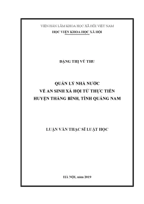 Luận văn thạc sĩ quản lý nhà nước về an sinh xã hội từ thực tiễn huyện thăng bình tỉnh quảng nam