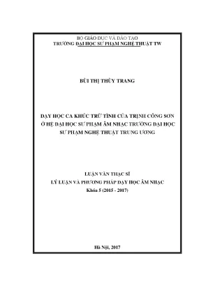 Luận văn thạc sĩ dạy học ca khúc trữ tình của trịnh công sơn cho sinh viên ở hệ đại học sư phạm âm nhạc trường đại học sư phạm nghệ thuật tw