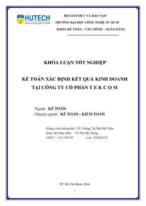 Luận văn thạc sĩ kế toán xác định kết quả kinh doanh tại công ty cổ phần t e k c o m