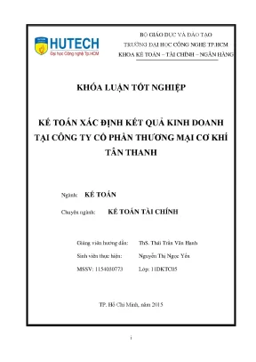 Luận văn thạc sĩ kế toán xác định kết quả kinh doanh tại công ty cổ phần thương mại cơ khí tân thanh