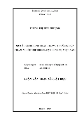 Luận văn thạc sĩ quyết định hình phạt trong trường hợp phạm nhiều tội theo luật hình sự việt nam