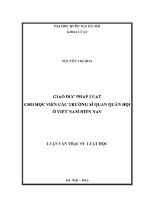Luận văn thạc sĩ giáo dục pháp luật cho học viên các trường sĩ quan quân đội ở việt nam hiện nay