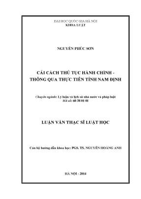 Luận văn thạc sĩ cải cách thủ tục hành chính thông qua thực tiễn tỉnh nam định