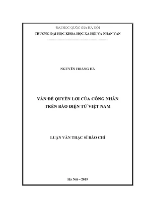 Luận văn thạc sĩ vấn đề quyền lợi của công nhân trên báo điện tử việt nam