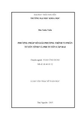 Luận văn thạc sĩ phương pháp số giải phương trình vi phân tuyến tính và phi tuyến cấp hai
