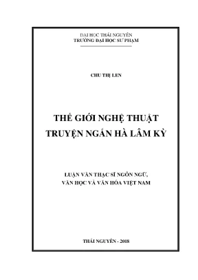 Luận văn thạc sĩ thế giới nghệ thuật truyện ngắn hà lâm kỳ