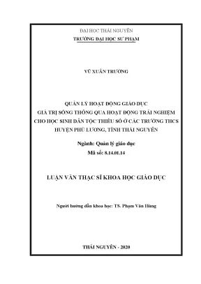 Luận văn thạc sĩ quản lý hoạt động giáo dục giá trị sống thông qua hoạt động trải nghiệm cho học sinh dân tộc