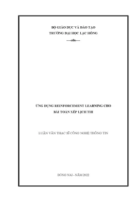 Ứng dụng reinforcement learning cho bài toán xếp lịch thi luận văn thạc sĩ công nghệ thông tin