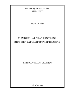 Luận văn thạc sĩ viện kiểm sát nhân dân trong điều kiện cải cách tư pháp hiện nay
