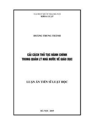 Luận văn thạc sĩ cải cách thủ tục hành chính trong quản lý nhà nước về giáo dục