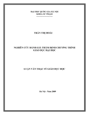 Luận văn thạc sĩ nghiên cứu đánh giá thẩm định chương trình giáo dục đại học