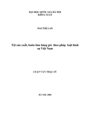 Luận văn thạc sĩ tội sản xuất buôn bán hàng giả theo pháp luật hình sự việt nam