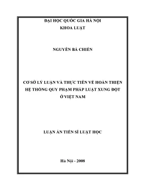 Luận văn thạc sĩ cơ sở lý luận và thực tiễn về hoàn thiện hệ thống quy phạm pháp luật xung đột ở việt nam luận án ts luật 62 38 60 01