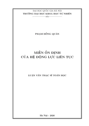 Luận văn thạc sĩ miền ổn định của hệ động lực liên tục
