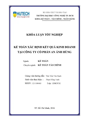 Luận văn thạc sĩ kế toán xác định kết quả kinh doanh tại công ty cổ phần an ánh hùng