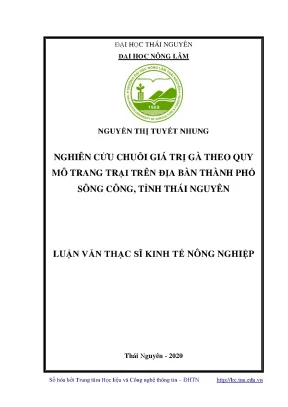 Luận văn thạc sĩ nghiên cứu chuỗi giá trị gà theo quy mô trang trại trên địa bàn thành phố sông công tỉnh thái nguyên