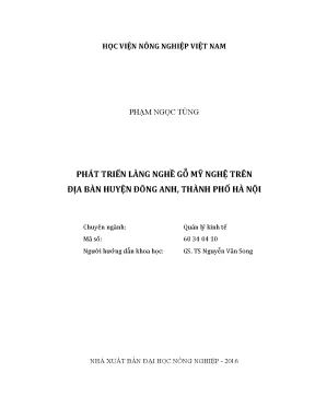 Luận văn thạc sĩ phát triển làng nghề gỗ mỹ nghệ trên địa bàn huyện đông anh thành phố hà nội