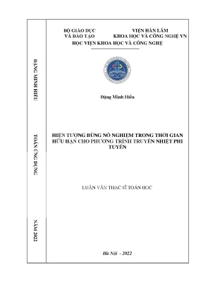 Hiện tượng bùng nổ nghiệm trong thời gian hữu hạn cho phương trình truyền nhiệt phi tuyến