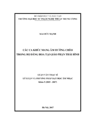 Luận văn thạc sĩ các ca khúc mang âm hưởng chèo trong bộ dâng hoa tại giáo phận thái bình