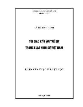 Luận văn thạc sĩ tội giao cấu với trẻ em trong luật hình sự việt nam