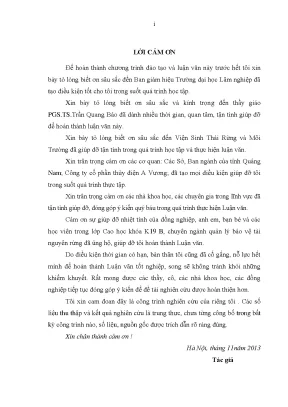 Luận văn thạc sĩ nghiên cứu phân loại rừng theo giá trị giữ nước và giữ đất phục vụ chi trả dịch vụ môi trường rừng ở vùng hồ thủy điện a vương tỉnh quảng nam