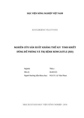 Luận văn thạc sĩ nghiên cứu sản xuất kháng thể igy tinh khiết dùng để phòng và trị bệnh newcastle nd