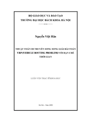Luận văn thạc sĩ thuật toán di truyền song song giải bài toán vrp vehicle routing problem với hạn chế thời gian