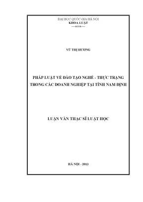 Luận văn thạc sĩ pháp luật về đào tạo nghề thực trạng trong các doanh nghiệp tại tỉnh nam định