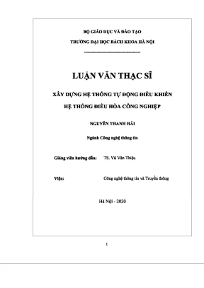 Luận văn thạc sĩ xây dựng hệ thống tự động điều khiển hệ thống điều hòa công nghiệp