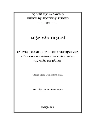 Luận văn thạc sĩ các yếu tố ảnh hƣởng tới quyết định mua cửa cuốn austdoor của khách hàng cá nhân tại hà nội