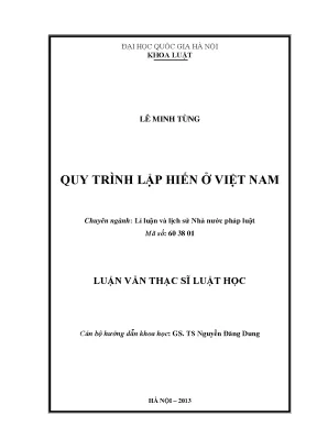 Luận văn thạc sĩ quy trình lập hiến ở việt nam