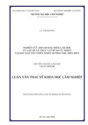 Luận văn thạc sĩ nghiên cứu một số đặc điểm lâm học của quần xã thực vật rừng tự nhiên tại khu bảo tồn thiên nhiên mường nhé điện biên