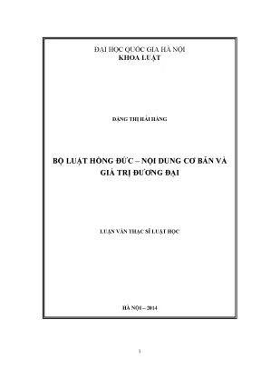 Luận văn thạc sĩ bộ luật hồng đức nội dung cơ bản và giá trị đương đại luận văn ths luật 60 38 01