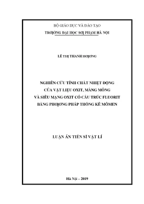 Nghiên cứu tính chất nhiệt động của vật liệu oxit màng mỏng và siêu mạng oxit có cấu trúc fluorit bằng phương pháp thống kê mômen