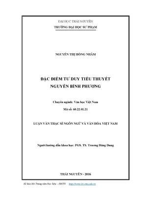 Luận văn thạc sĩ đặc điểm tư duy tiểu thuyết nguyễn bình phương