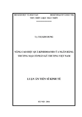 Nâng cao hiệu quả kinh doanh của ngân hàng thương mại cổ phần kỹ thương việt nam
