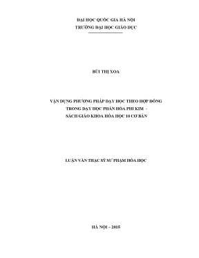 Luận văn thạc sĩ vận dụng phương pháp dạy học theo hợp đồng trong dạy học phần hóa phi kim sách giáo khoa hóa học 10 cơ bản