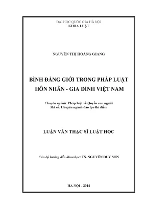 Luận văn thạc sĩ bình đẳng giới trong pháp luật hôn nhân gia đình việt nam luận văn ths pháp luật và quyền con người