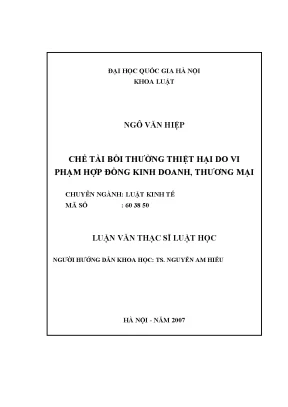 Luận văn thạc sĩ chế tài bồi thường thiệt hại do vi phạm hợp đồng kinh doanh thương mại