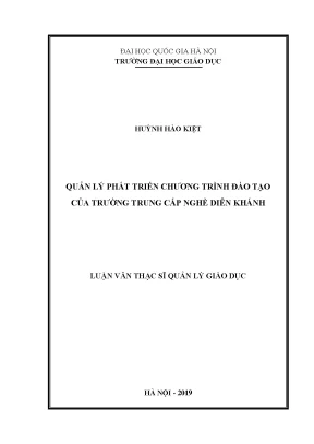 Luận văn thạc sĩ quản lý phát triển chương trình đào tạo của trường trung cấp nghề diên khánh