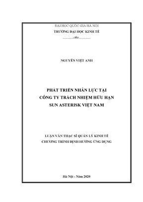 Luận văn thạc sĩ phát triển nhân lực tại công ty trách nhiệm hữu hạn sun asterisk việt nam